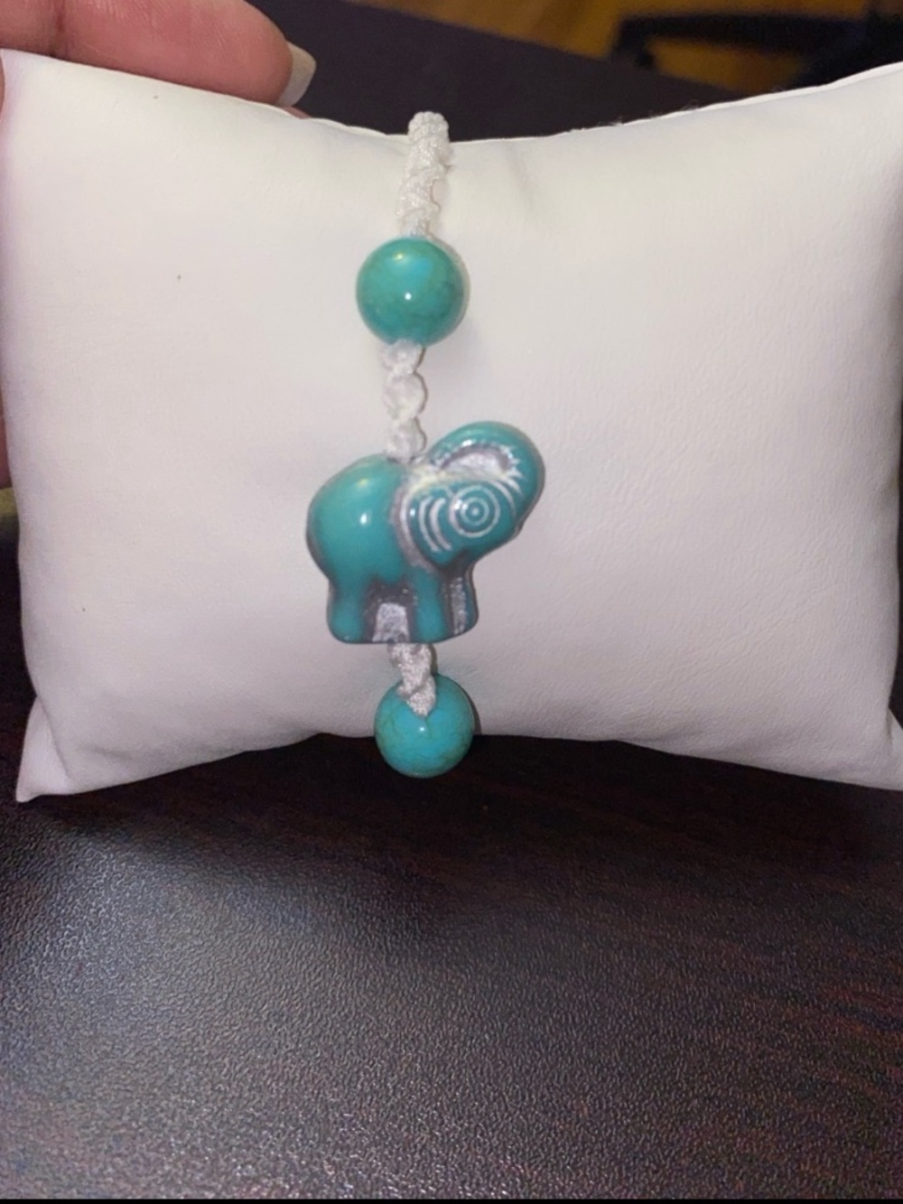 Turquoise Elephant Bead Woven Adjustable Bracelet - Women Jewelry